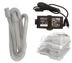 Picture of CPAP Tube, water chamber and power supply